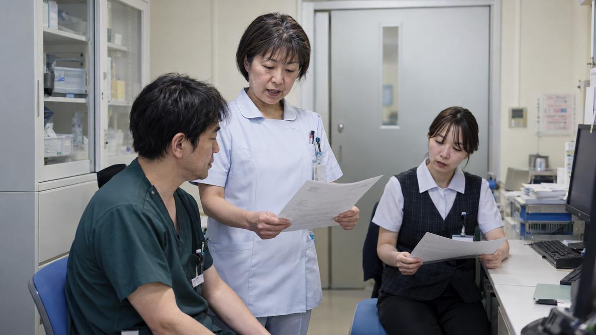 院内の早見表を使い、入力範囲と相談先を確かめる